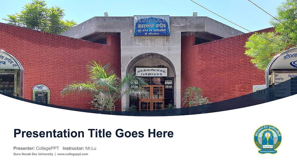 Guru Nanak Dev University Course/Courseware Creation PPT Template16:9 ratio PPT effect preview image