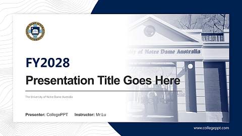The University of Notre Dame Australia Academic Presentation/Research Findings Report PPT Template