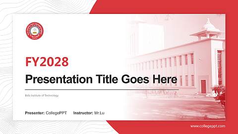 Birla Institute of Technology Academic Presentation/Research Findings Report PPT Template