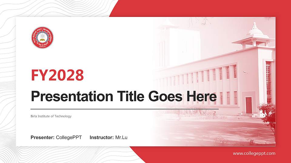 Birla Institute of Technology Academic Presentation/Research Findings Report PPT Template16:9 ratio PPT effect preview image