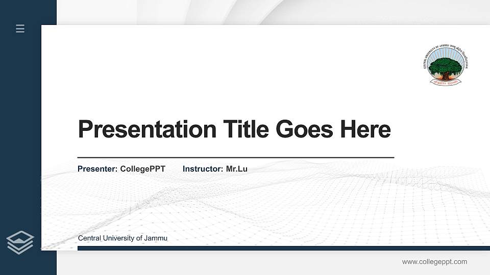 Central University of Jammu Thesis Proposal/Graduation Defense PPT Template16:9 ratio PPT effect preview image