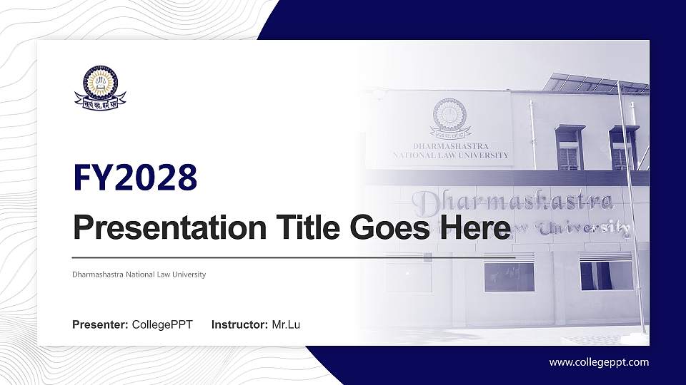 Dharmashastra National Law University Academic Presentation/Research Findings Report PPT Template16:9 ratio PPT effect preview image