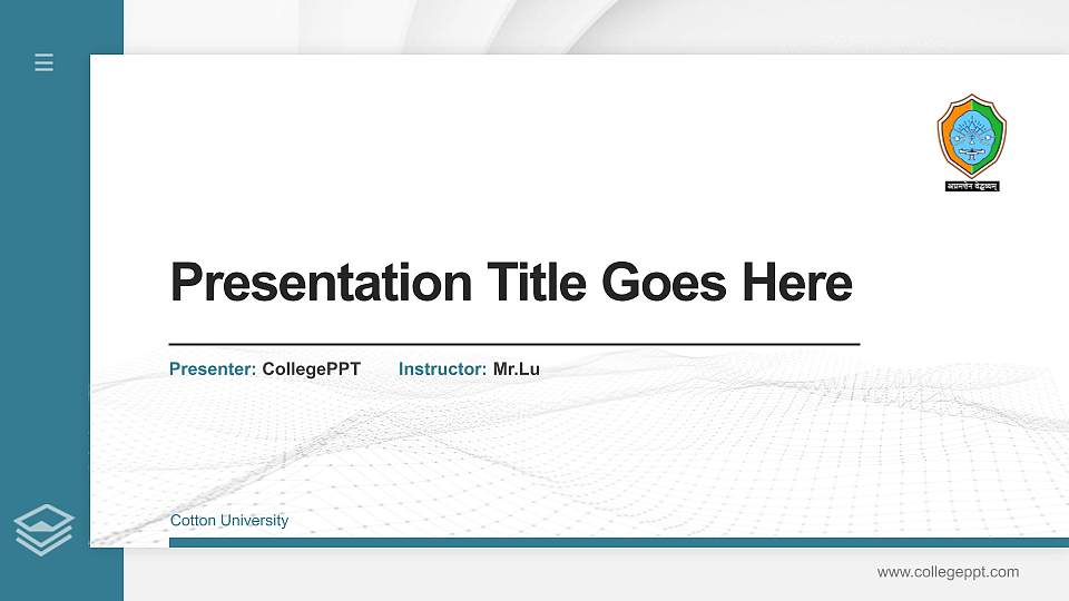 Cotton University Thesis Proposal/Graduation Defense PPT Template16:9 ratio PPT effect preview image