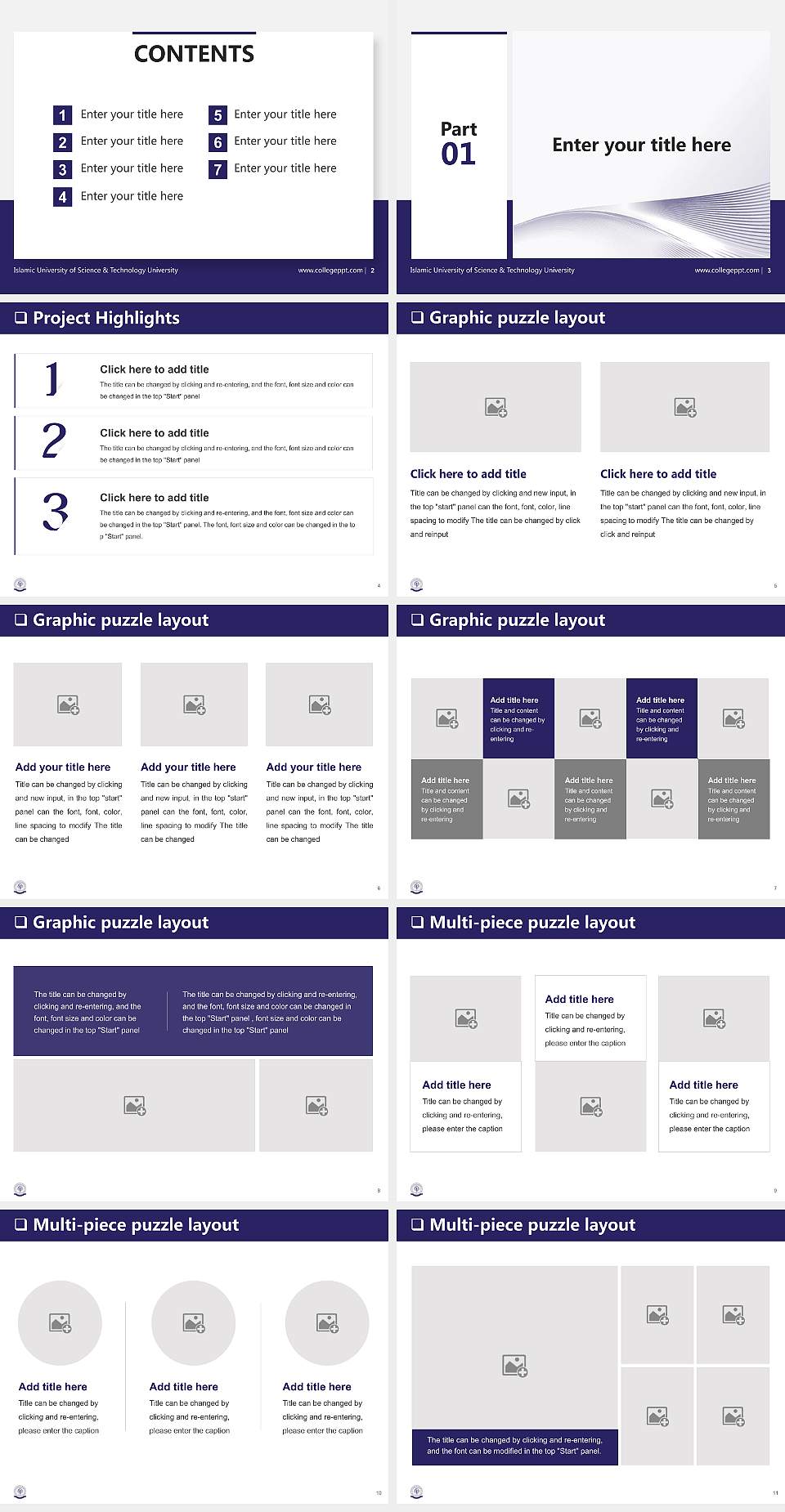 Islamic University of Science & Technology University General Purpose PPT Template4:3 ratio PPT effect preview image2