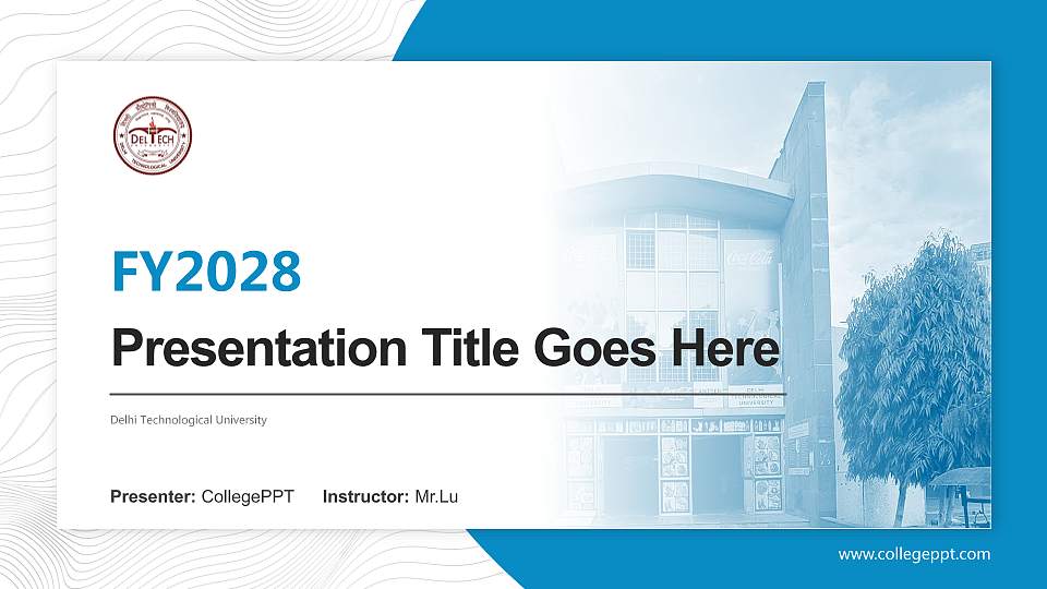 Delhi Technological University Academic Presentation/Research Findings Report PPT Template16:9 ratio PPT effect preview image