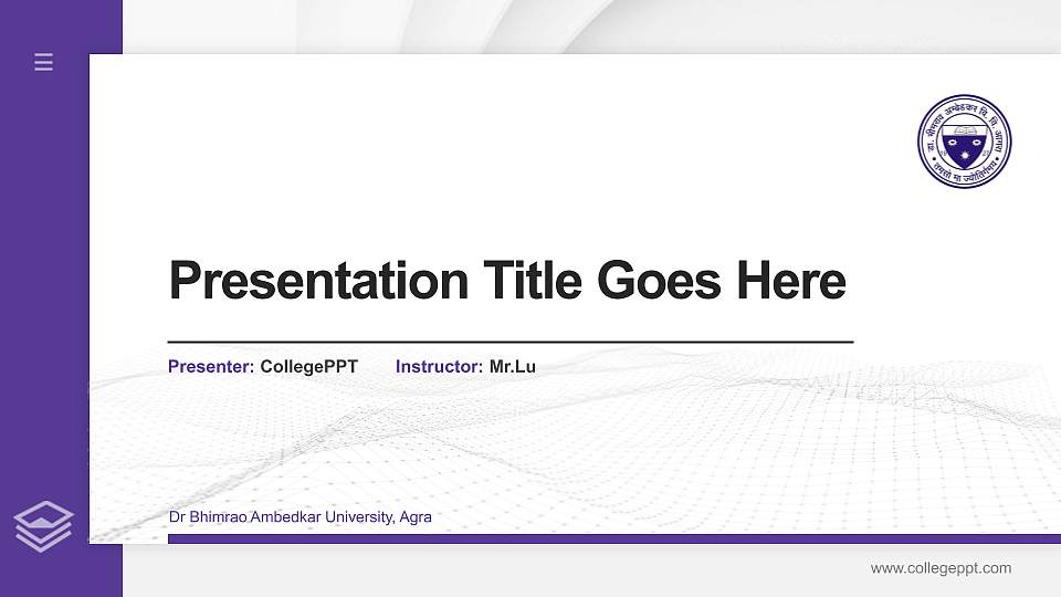 Dr Bhimrao Ambedkar University, Agra Thesis Proposal/Graduation Defense PPT Template16:9 ratio PPT effect preview image