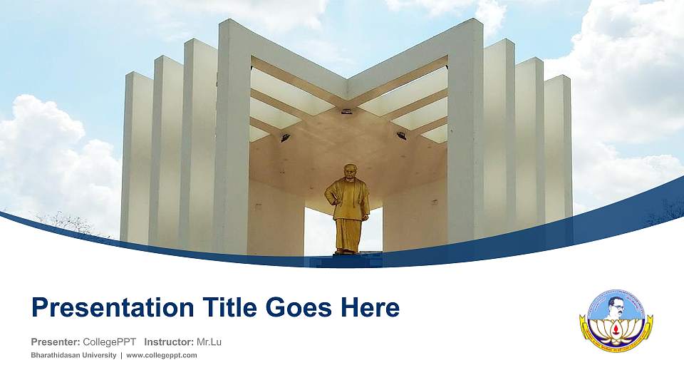 Bharathidasan University Course/Courseware Creation PPT Template16:9 ratio PPT effect preview image