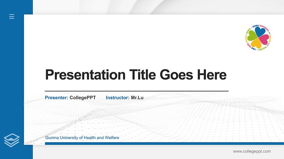 Gunma University of Health and Welfare Thesis Proposal/Graduation Defense PPT Template16:9 ratio PPT effect preview image