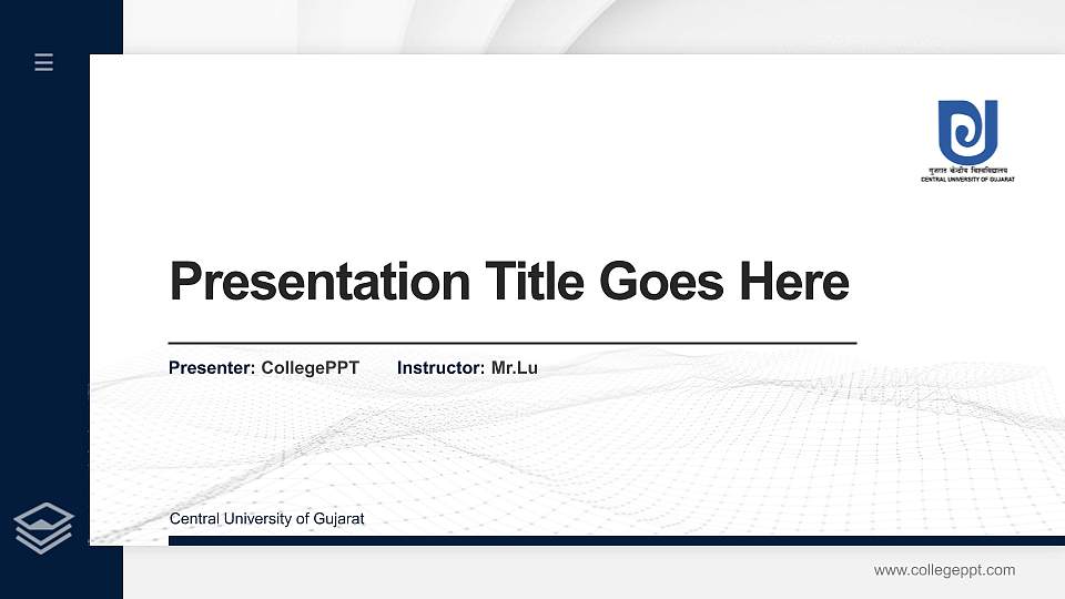 Central University of Gujarat Thesis Proposal/Graduation Defense PPT Template16:9 ratio PPT effect preview image