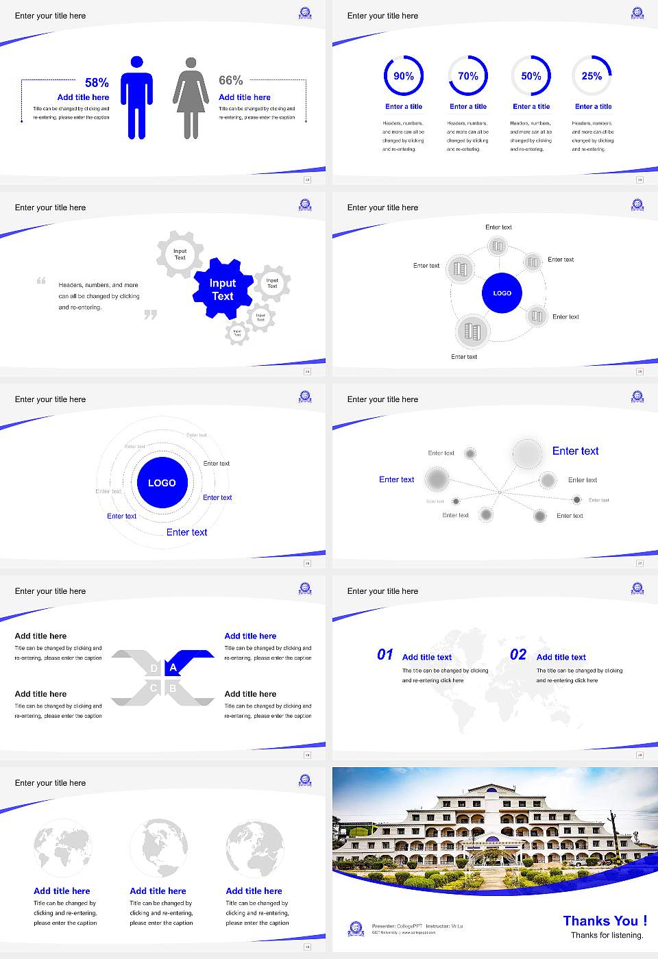 GIET University Course/Courseware Creation PPT Template16:9 ratio PPT effect preview image4