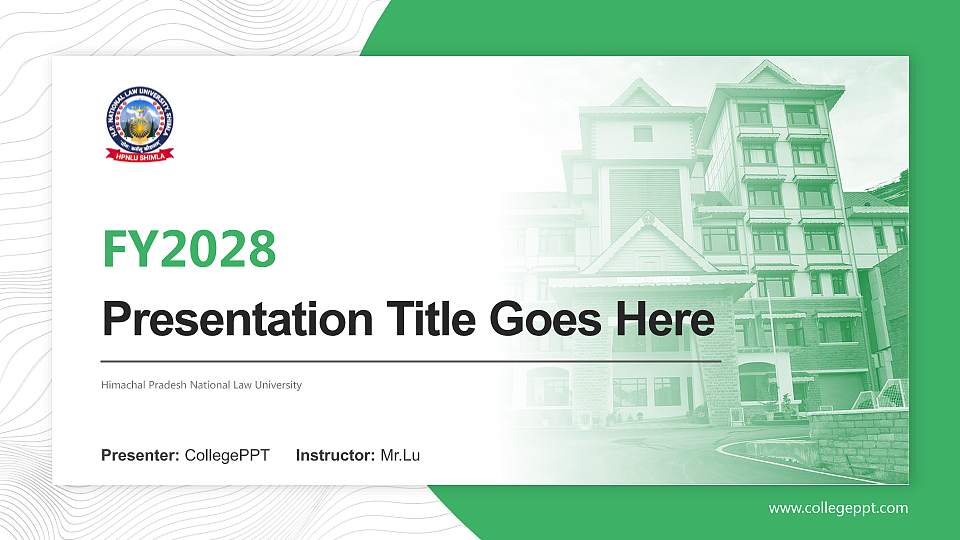 Himachal Pradesh National Law University Academic Presentation/Research Findings Report PPT Template16:9 ratio PPT effect preview image
