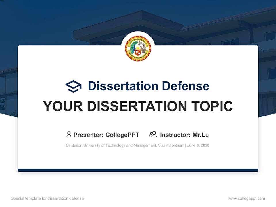 Centurion University of Technology and Management, Visakhapatnam Graduation Thesis Defense PPT Template4:3 ratio PPT effect preview image7