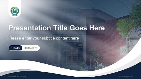 Guru Nanak Dev University Lecture Sharing and Networking Event PPT Template