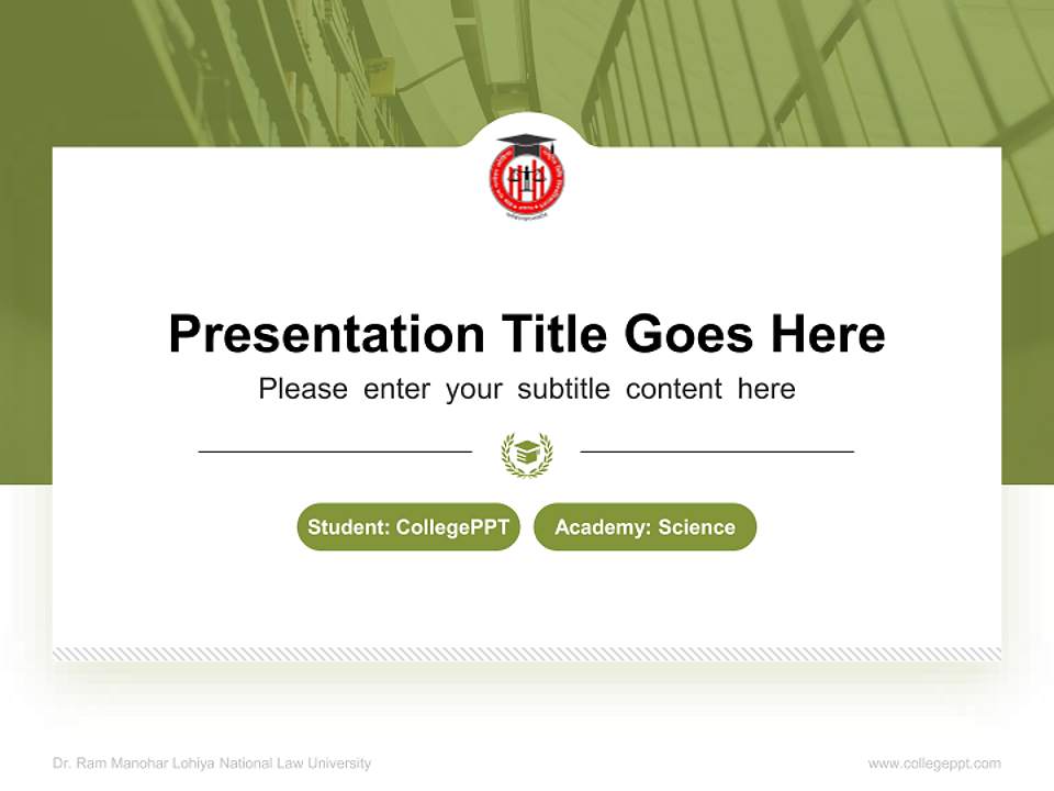 Dr. Ram Manohar Lohiya National Law University National Scholarship Defense PPT Template4:3 ratio PPT effect preview image4