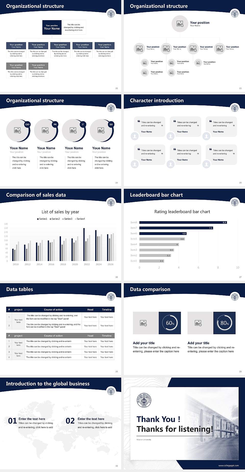 Mission University Academic Presentation/Research Findings Report PPT Template4:3 ratio PPT effect preview image4