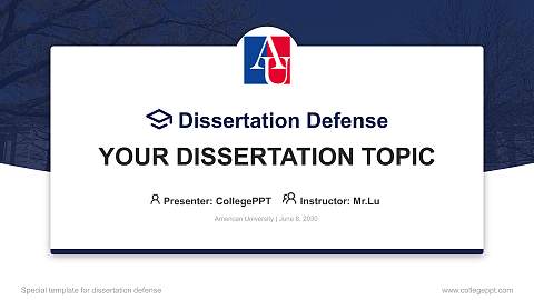 American University Graduation Thesis Defense PPT Template