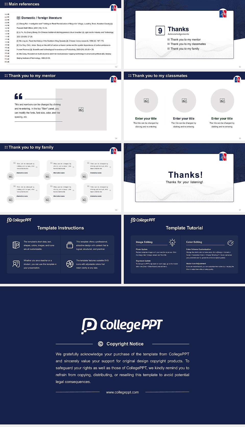 American University Graduation Thesis Defense PPT Template16:9 ratio PPT effect preview image7