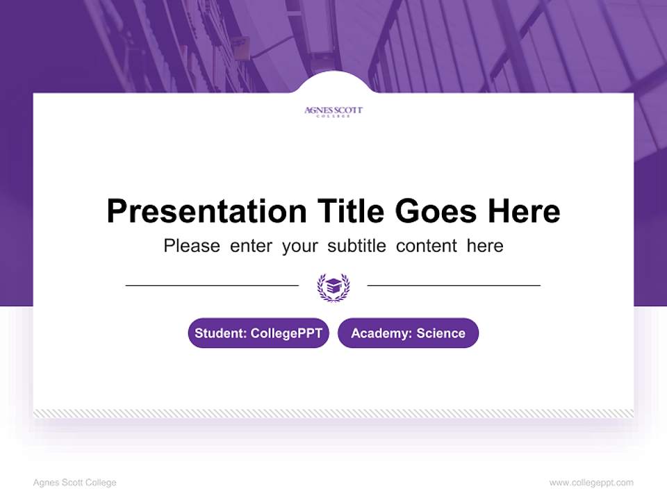 Agnes Scott College National Scholarship Defense PPT Template4:3 ratio PPT effect preview image4