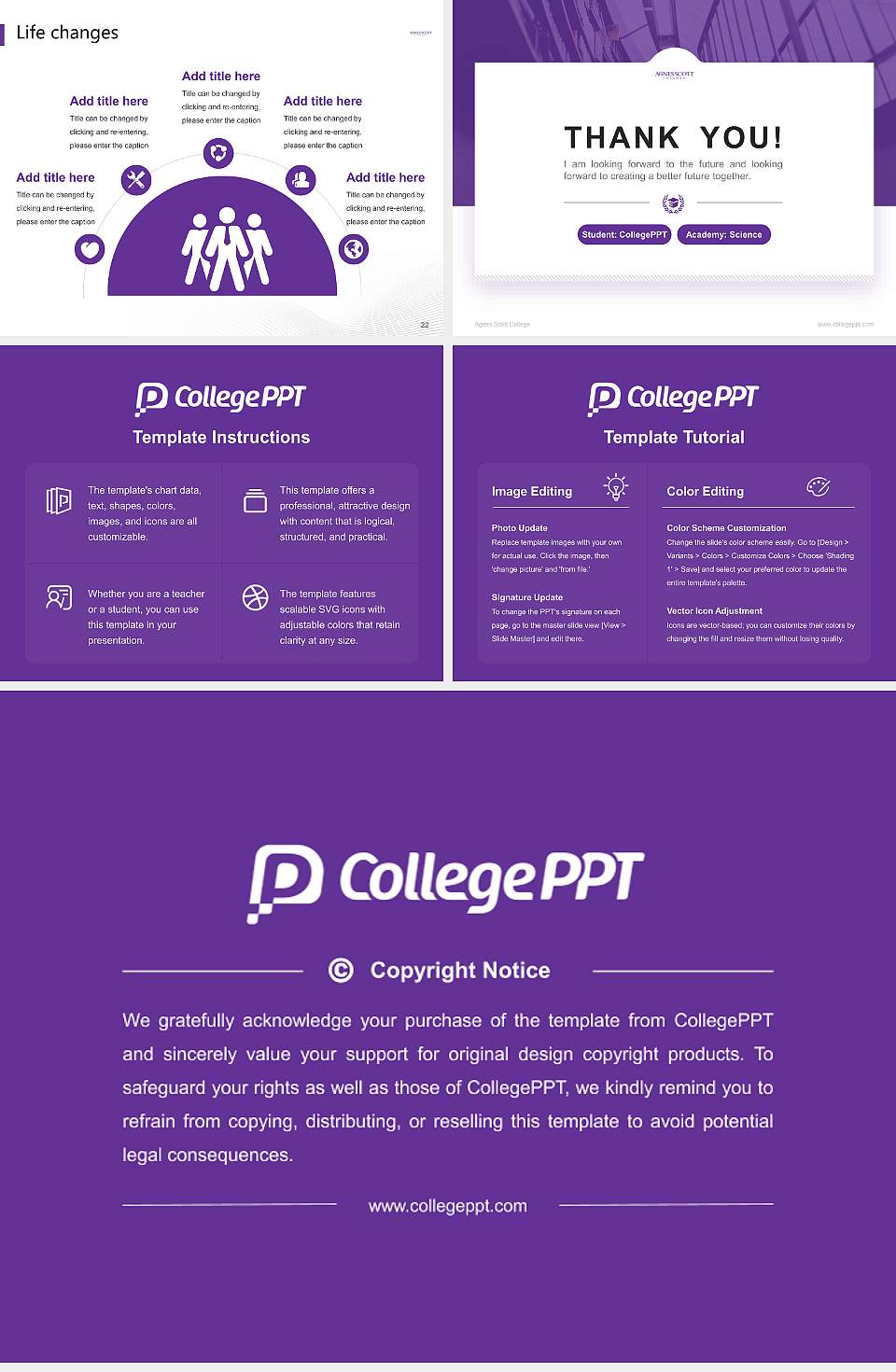 Agnes Scott College National Scholarship Defense PPT Template4:3 ratio PPT effect preview image4