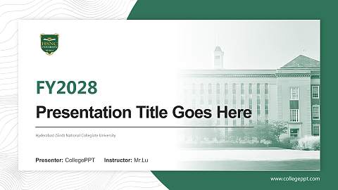 Hyderabad (Sind) National Collegiate University Academic Presentation/Research Findings Report PPT Template