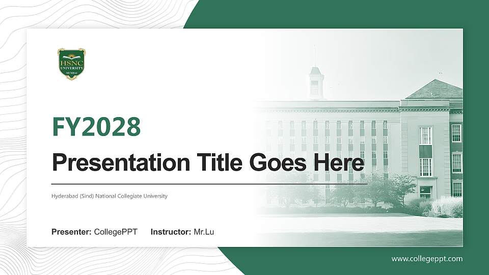 Hyderabad (Sind) National Collegiate University Academic Presentation/Research Findings Report PPT Template16:9 ratio PPT effect preview image