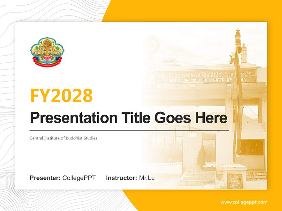 Central Institute of Buddhist Studies Academic Presentation/Research Findings Report PPT Template4:3 ratio PPT effect preview image5