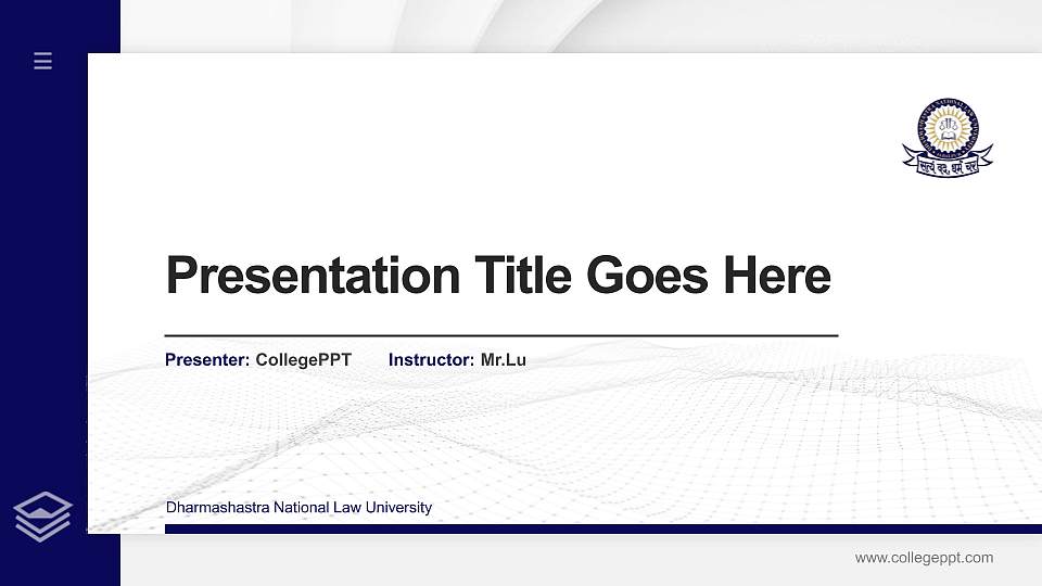 Dharmashastra National Law University Thesis Proposal/Graduation Defense PPT Template16:9 ratio PPT effect preview image