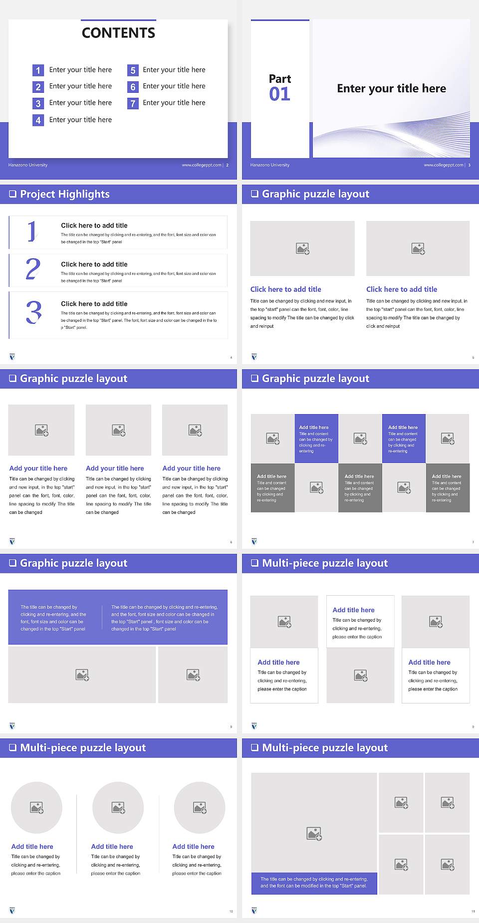 Hanazono University General Purpose PPT Template4:3 ratio PPT effect preview image2