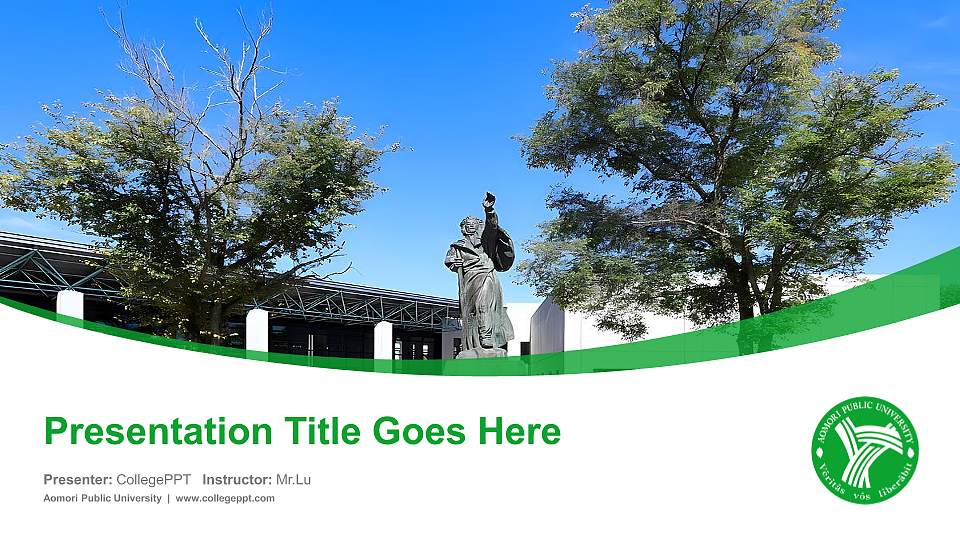 Aomori Public University Course/Courseware Creation PPT Template16:9 ratio PPT effect preview image