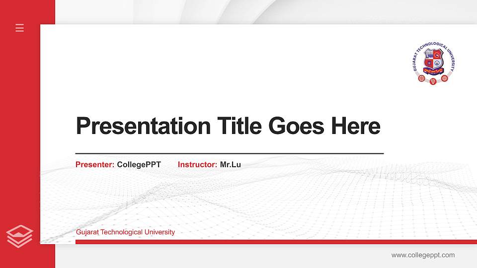 Gujarat Technological University Thesis Proposal/Graduation Defense PPT Template16:9 ratio PPT effect preview image