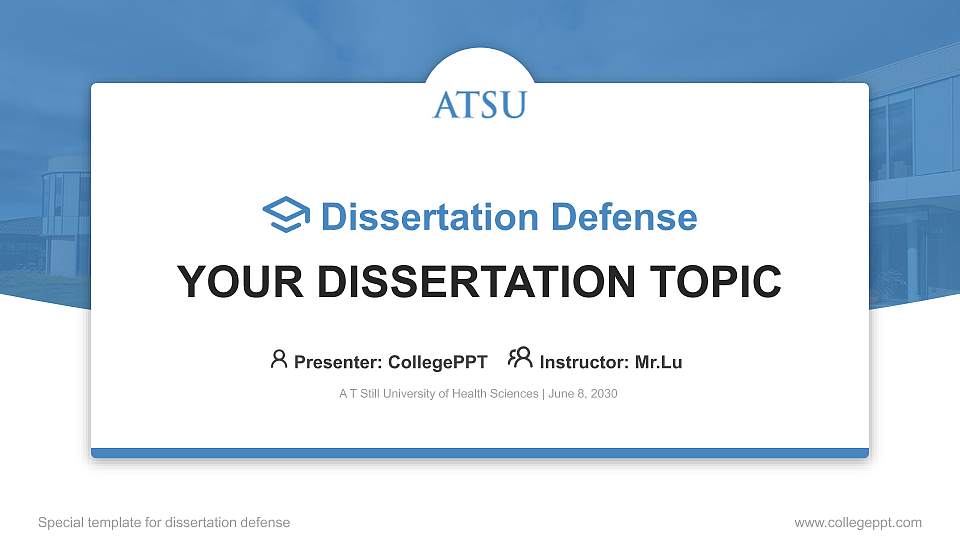 A T Still University of Health Sciences Graduation Thesis Defense PPT Template16:9 ratio PPT effect preview image