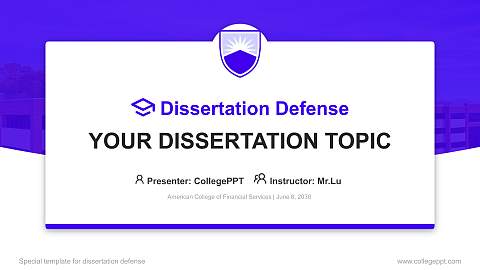 American College of Financial Services Graduation Thesis Defense PPT Template