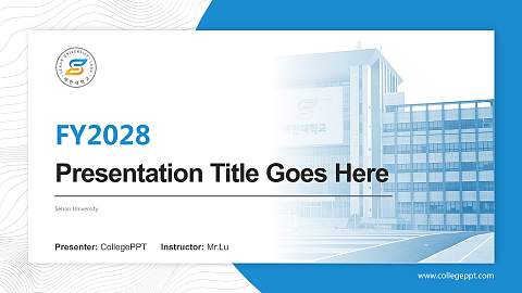 Sehan University Academic Presentation/Research Findings Report PPT Template
