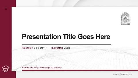 Hemchandracharya North Gujarat University Thesis Proposal/Graduation Defense PPT Template