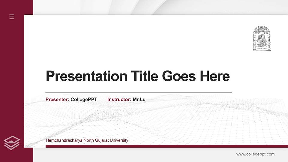 Hemchandracharya North Gujarat University Thesis Proposal/Graduation Defense PPT Template16:9 ratio PPT effect preview image