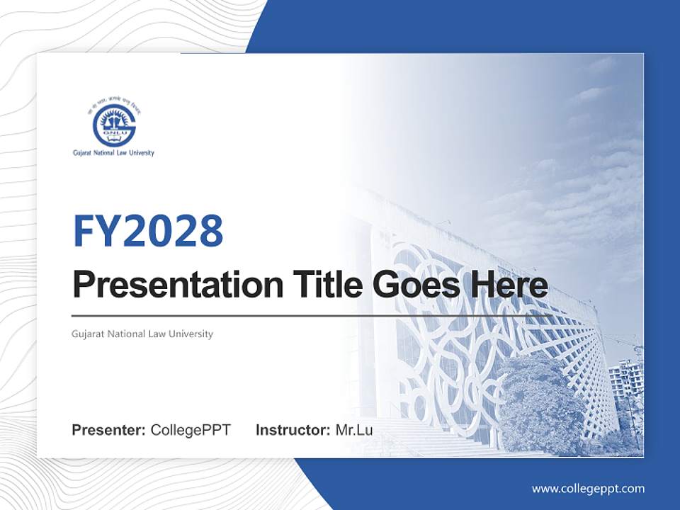 Gujarat National Law University Academic Presentation/Research Findings Report PPT Template4:3 ratio PPT effect preview image5