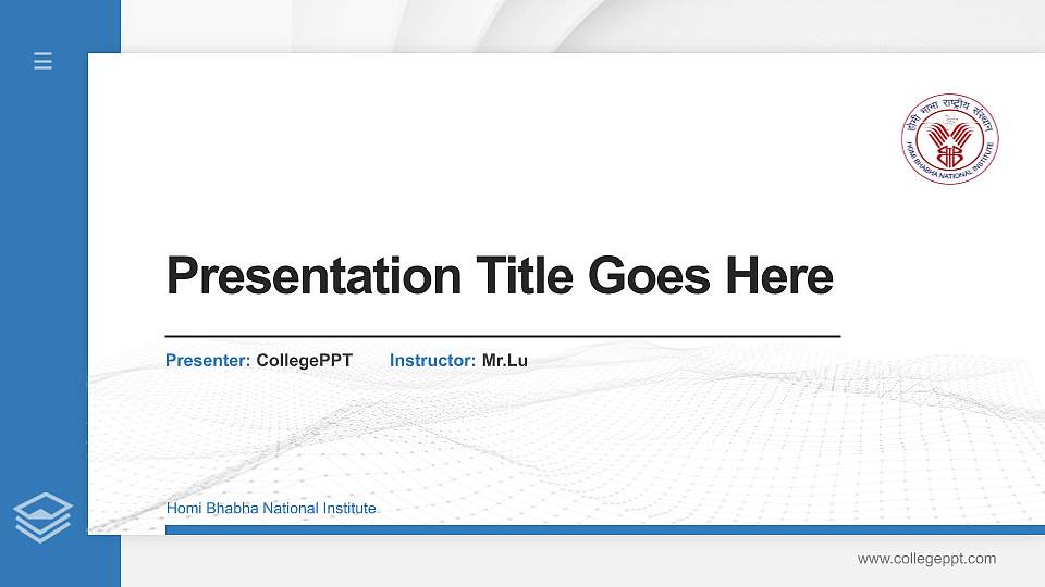 Homi Bhabha National Institute Thesis Proposal/Graduation Defense PPT Template16:9 ratio PPT effect preview image