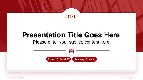 Dr. D.Y. Patil Vidyapeeth National Scholarship Defense PPT Template