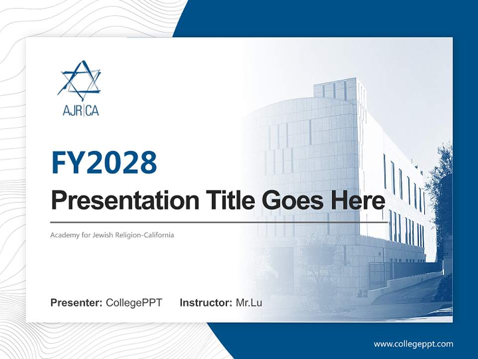 Academy for Jewish Religion-California Academic Presentation/Research Findings Report PPT Template4:3 ratio PPT effect preview image5