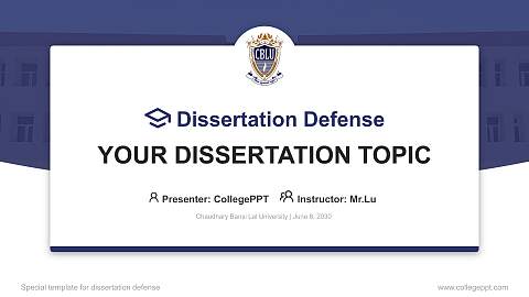 Chaudhary Bansi Lal University Graduation Thesis Defense PPT Template