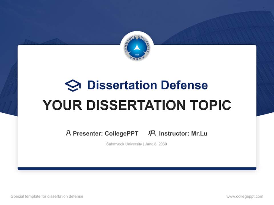 Sahmyook University Graduation Thesis Defense PPT Template4:3 ratio PPT effect preview image7