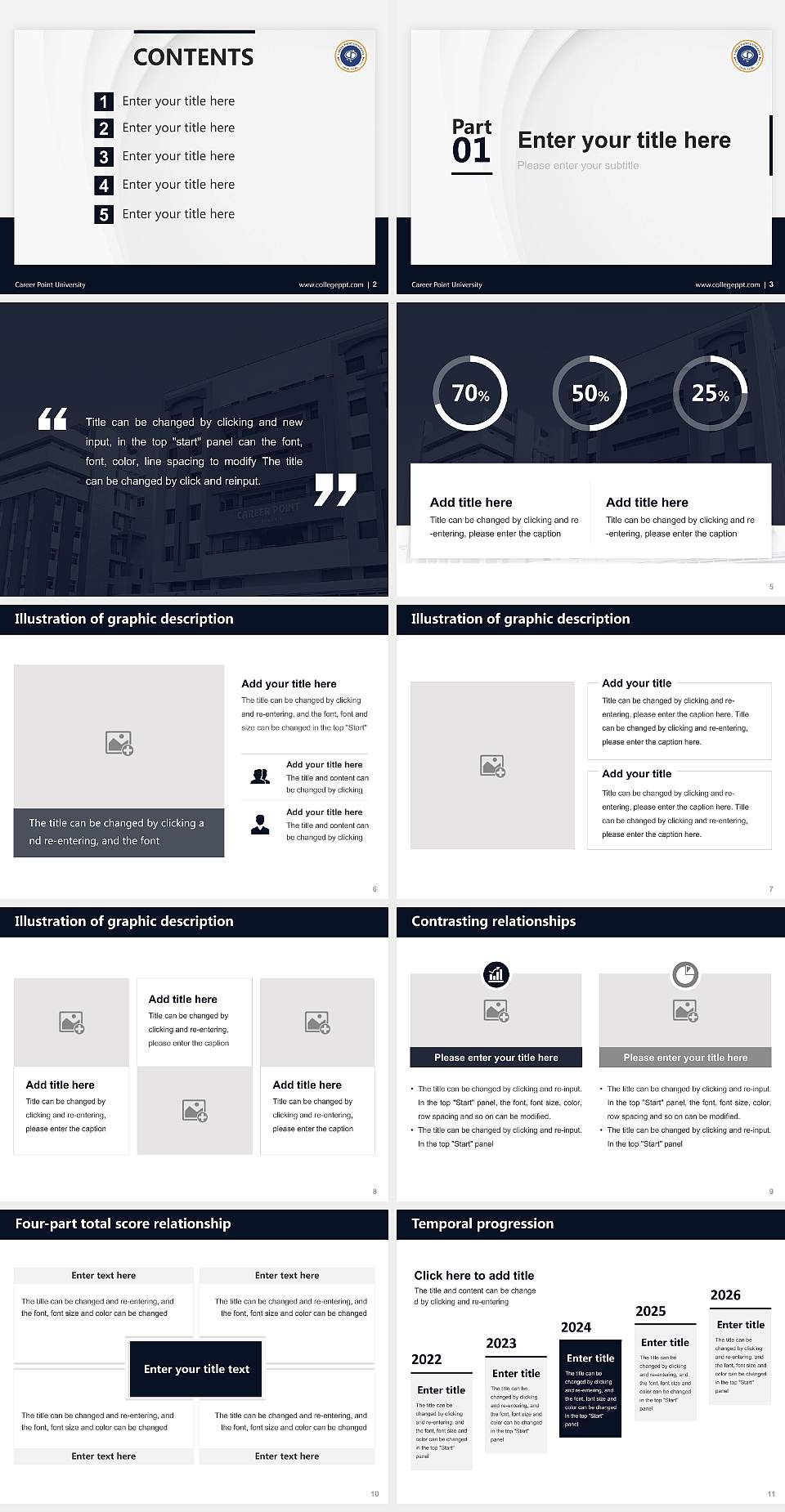 Career Point University Thesis Proposal/Graduation Defense PPT Template4:3 ratio PPT effect preview image2