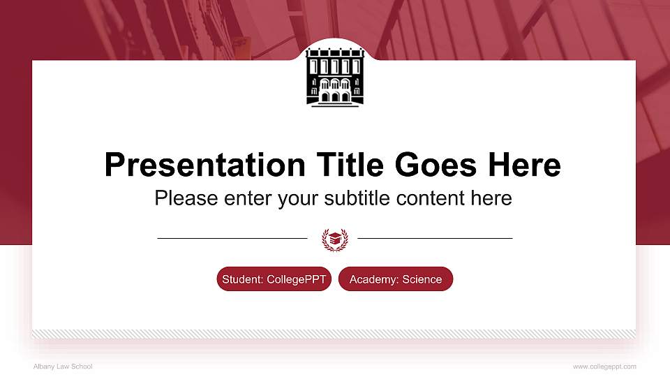 Albany Law School National Scholarship Defense PPT Template16:9 ratio PPT effect preview image