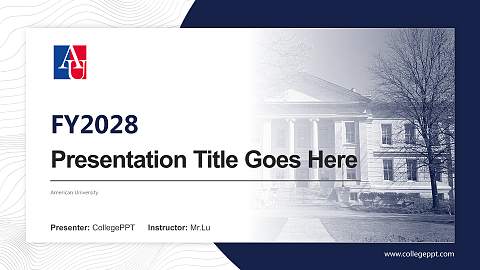American University Academic Presentation/Research Findings Report PPT Template