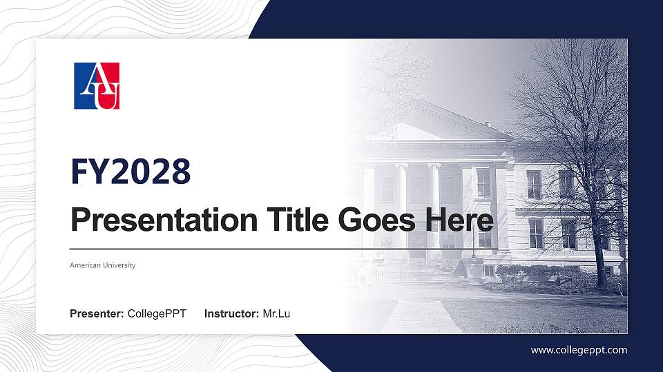 American University Academic Presentation/Research Findings Report PPT Template16:9 ratio PPT effect preview image