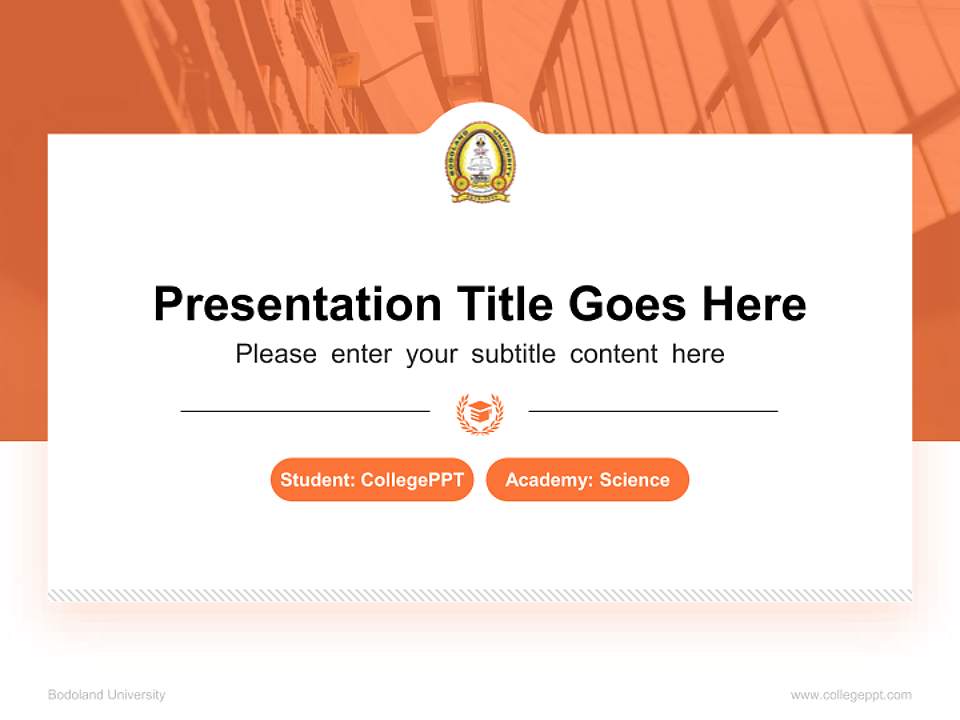 Bodoland University National Scholarship Defense PPT Template4:3 ratio PPT effect preview image4