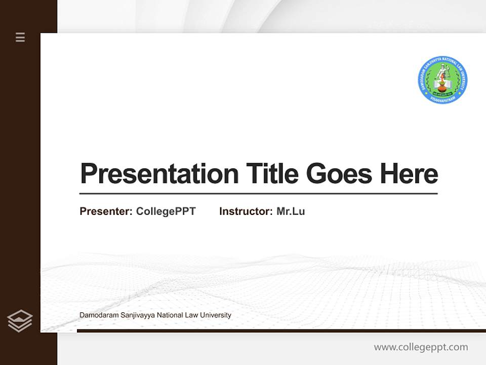 Damodaram Sanjivayya National Law University Thesis Proposal/Graduation Defense PPT Template4:3 ratio PPT effect preview image5