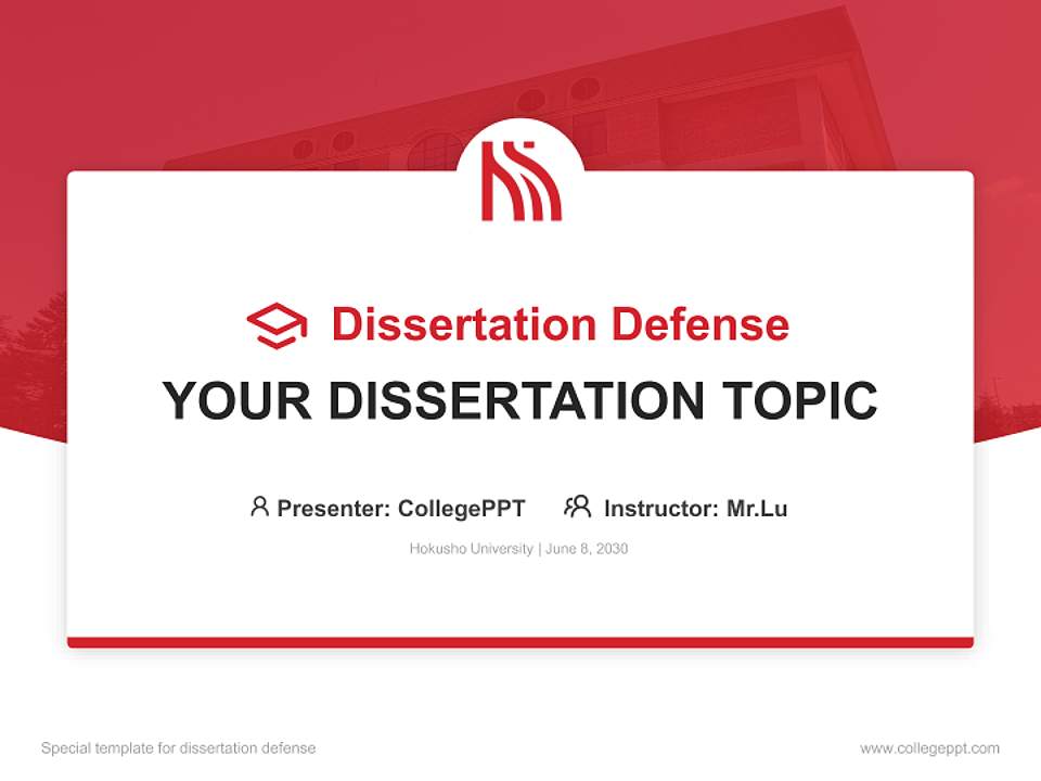 Hokusho University Graduation Thesis Defense PPT Template4:3 ratio PPT effect preview image7
