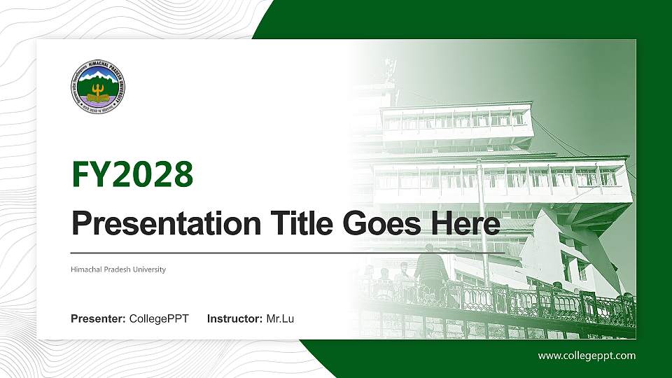 Himachal Pradesh University Academic Presentation/Research Findings Report PPT Template16:9 ratio PPT effect preview image