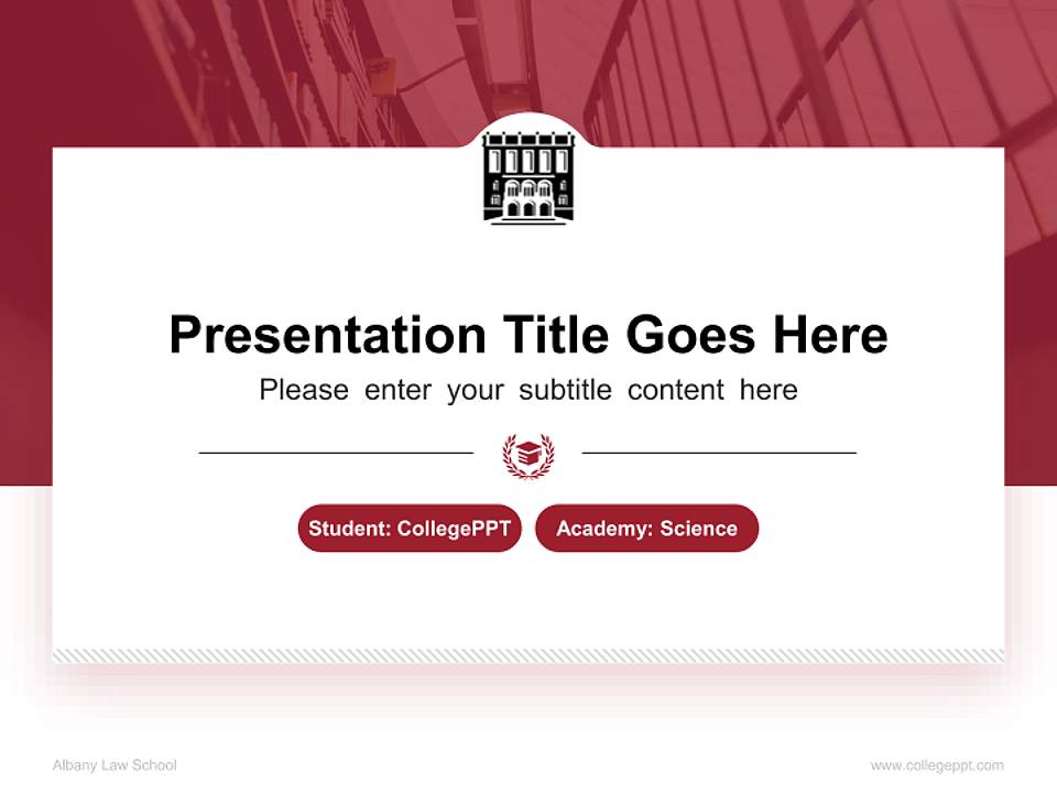 Albany Law School National Scholarship Defense PPT Template4:3 ratio PPT effect preview image4
